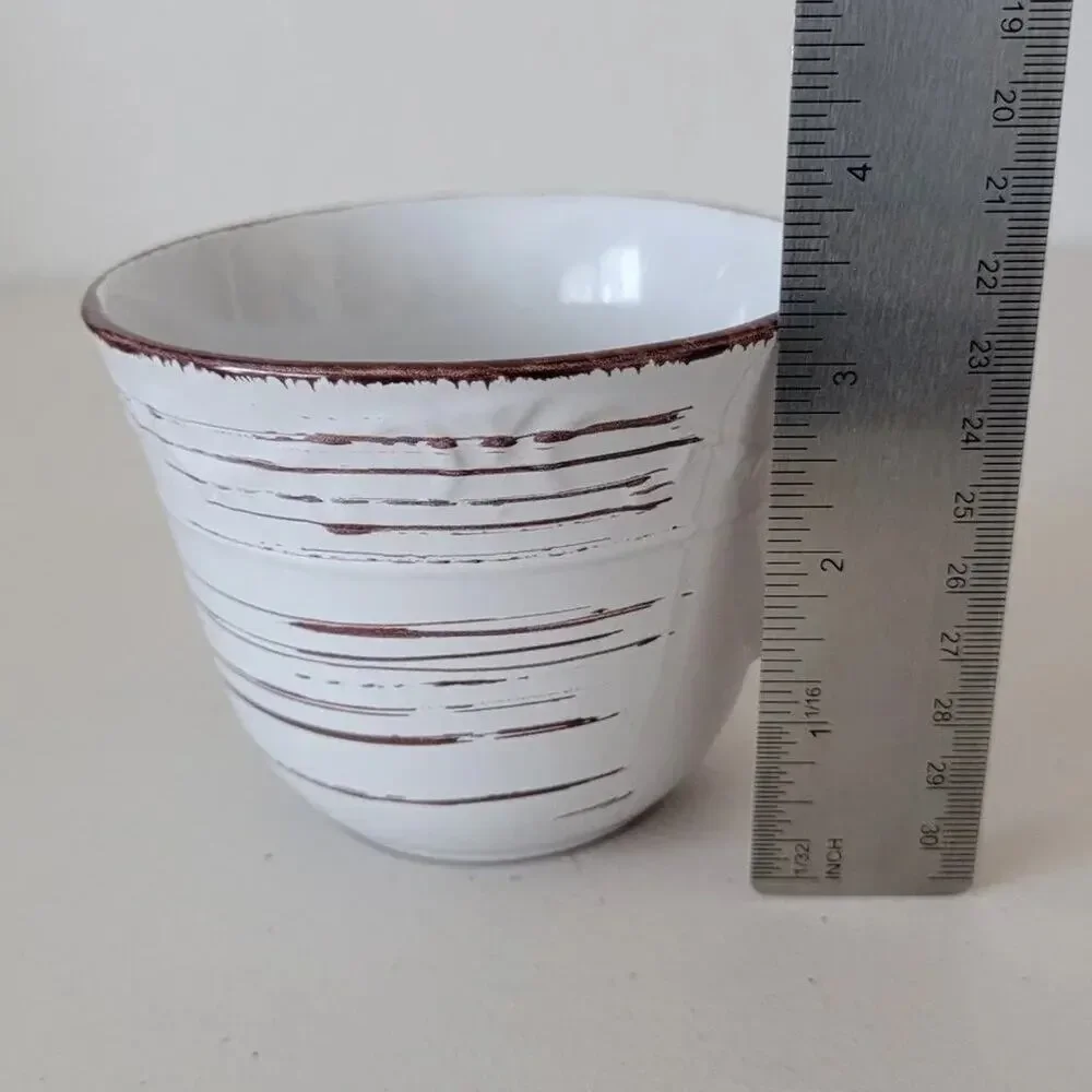 Pfaltzgraff Trellis Coastal Mug White Brown Stoneware Replacement Coffee Cup